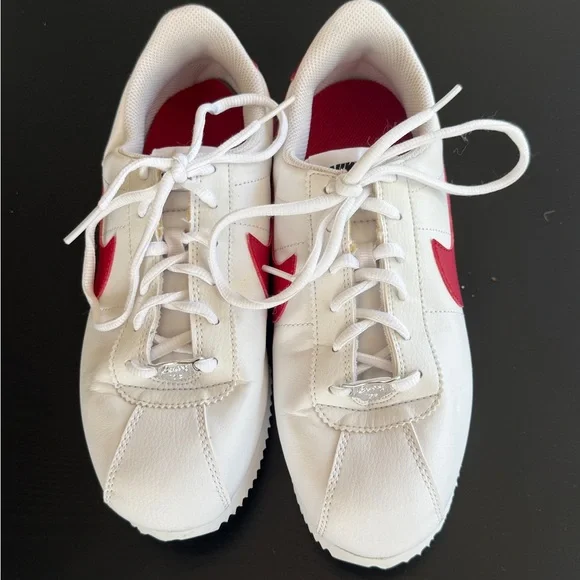 Nike Kids Cortez Leather White Sneakers Size 7 Youth - Picture 2 of 9